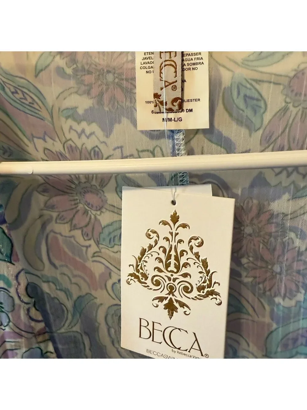 BECCA Blue and Purple Swim Coverup NWT